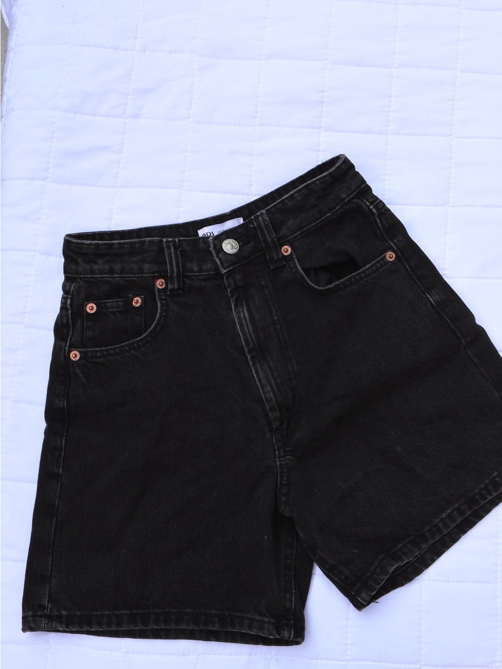 ZARA Black High Rise Jean Shorts